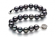 8-8.5mm Akoya Giapponese Bracciale en Nero