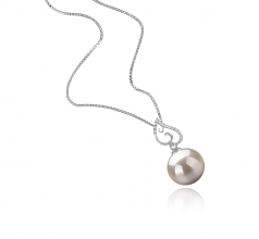 10-11mm di Perle Acqua Dolce Pendente en Belinda Bianco