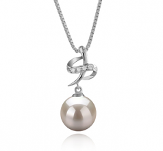 10-11mm di Perle Acqua Dolce Pendente en Bridget Bianco