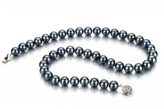 8-8.5mm Akoya Giapponese Collana en Nero