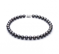 11.1-11.9mm Di Tahiti Collana en Nero