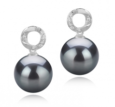 9-10mm Di Tahiti Orecchini en Shellry Nero