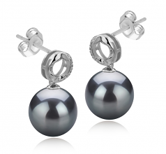 9-10mm Di Tahiti Orecchini en Shellry Nero