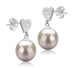 8-9mm di Perle Acqua Dolce Orecchini en Taima Bianco