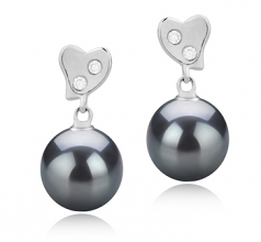 8-9mm di Perle Acqua Dolce Orecchini en Taima Nero