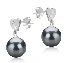 8-9mm di Perle Acqua Dolce Orecchini en Taima Nero