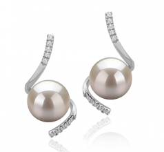 8-9mm di Perle Acqua Dolce Orecchini en Mathilde Bianco