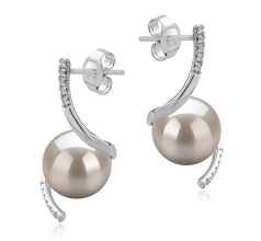 8-9mm di Perle Acqua Dolce Orecchini en Mathilde Bianco