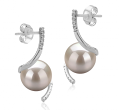 8-9mm di Perle Acqua Dolce Orecchini en Mathilde Bianco