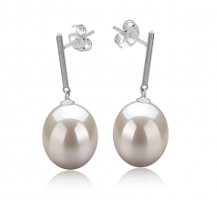 9-10mm di Perle Acqua Dolce Orecchini en Melinda Bianco