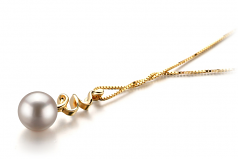 6-7mm Akoya Giapponese Pendente en Greta Bianco