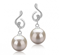 8-9mm di Perle Acqua Dolce Orecchini en Priscilla Bianco