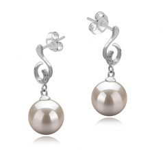 8-9mm di Perle Acqua Dolce Orecchini en Priscilla Bianco