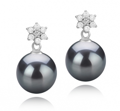 8-9mm di Perle Acqua Dolce Orecchini en Wilma Nero