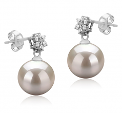 8-9mm di Perle Acqua Dolce Orecchini en Wilma Bianco
