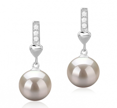9-10mm di Perle Acqua Dolce Orecchini en Erma Bianco
