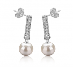 10-11mm di Perle Acqua Dolce Orecchini en Verna Bianco