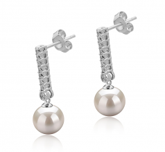 10-11mm di Perle Acqua Dolce Orecchini en Verna Bianco