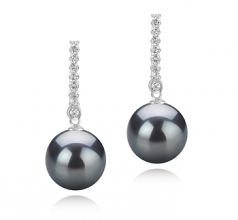 10-11mm Di Tahiti Orecchini en Verna Nero
