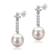 10-11mm di Perle Acqua Dolce Orecchini en Raquel Bianco