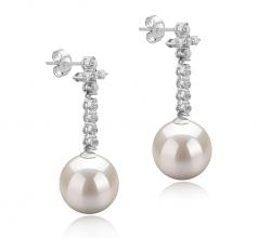 10-11mm di Perle Acqua Dolce Orecchini en Raquel Bianco