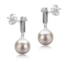 8-9mm di Perle Acqua Dolce Orecchini en Aoife Bianco