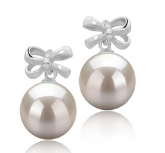 9-10mm di Perle Acqua Dolce Orecchini en Marte Bianco