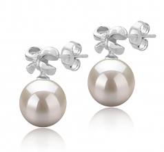 9-10mm di Perle Acqua Dolce Orecchini en Marte Bianco