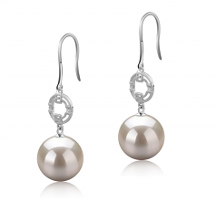 10-11mm di Perle Acqua Dolce Orecchini en Adelle Bianco