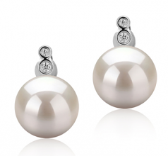 10-11mm di Perle Acqua Dolce Orecchini en Hailey Bianco