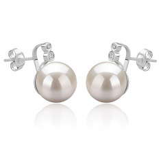 10-11mm di Perle Acqua Dolce Orecchini en Hailey Bianco