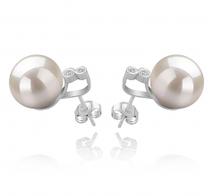 10-11mm di Perle Acqua Dolce Orecchini en Hailey Bianco