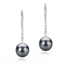 10-11mm Di Tahiti Orecchini en Porsha Nero