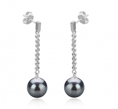 10-11mm Di Tahiti Orecchini en Porsha Nero