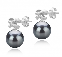 9-10mm Di Tahiti Orecchini en Marte Nero
