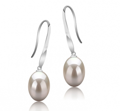 9-10mm di Perle Acqua Dolce Orecchini en Bernice Bianco