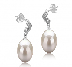 9-10mm di Perle Acqua Dolce Orecchini en Deborah Bianco
