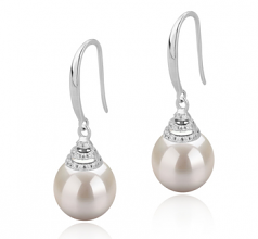 10-11mm di Perle Acqua Dolce Orecchini en Roxanne Bianco