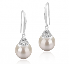 10-11mm di Perle Acqua Dolce Orecchini en Roxanne Bianco