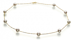 7-8mm Akoya Giapponese Collana en Tin Cup Bianco