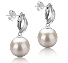 9-10mm di Perle Acqua Dolce Orecchini en Shamara Bianco