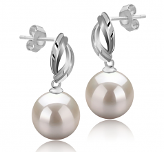 9-10mm di Perle Acqua Dolce Orecchini en Shamara Bianco