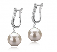 10-11mm di Perle Acqua Dolce Orecchini en Ophelia Bianco