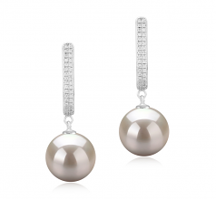 10-11mm di Perle Acqua Dolce Orecchini en Ophelia Bianco