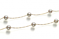 7-8mm Akoya Giapponese Collana en Tin Cup Bianco