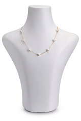7-8mm Akoya Giapponese Collana en Tin Cup Bianco