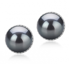 10-11mm Di Tahiti Orecchini en Tammy Nero