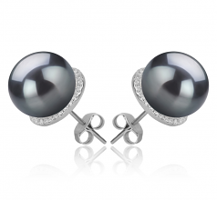 10-11mm Di Tahiti Orecchini en Tammy Nero