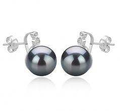 10-11mm Di Tahiti Orecchini en Hailey Nero