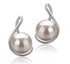 6-7mm di Perle Acqua Dolce Orecchini en Tamika Bianco